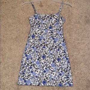 Blue floral mini dress